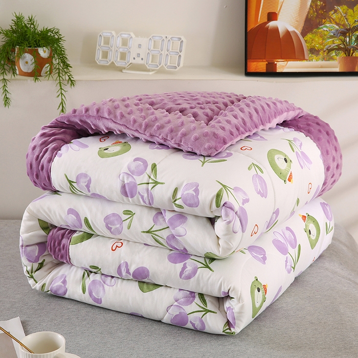 91家纺网 家纺一手货源 找家纺 欧朵 2025新款A类水洗棉豆豆绒被子冬被大豆被芯春秋被冬被 幼儿园 学生宿舍 四季被空调被子幽香私语