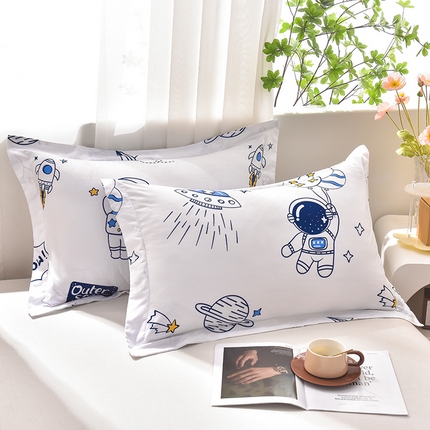 91家纺网 家纺一手货源 找家纺 圣靓 2025新款亲肤枕套+枕芯连套单人枕芯 宇航员