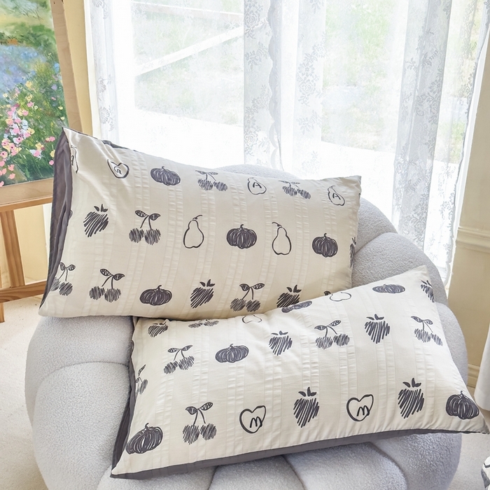 91家纺网 家纺一手货源 找家纺 梦莱斯 2024新款A类云纱棉四件套现货供应 樱桃