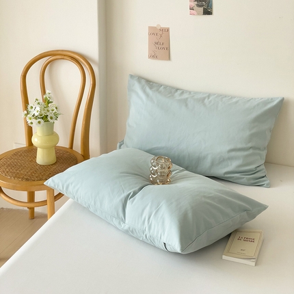 漫时光 2025新款60支A类新疆长绒棉陶瓷磨毛单枕套 安静蓝