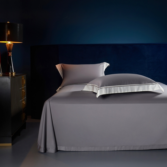 91家纺网 家纺一手货源 找家纺 缔缦 2024新款定织新布种S120高支高密长绒棉四件套全棉四件套黛安娜 时尚灰