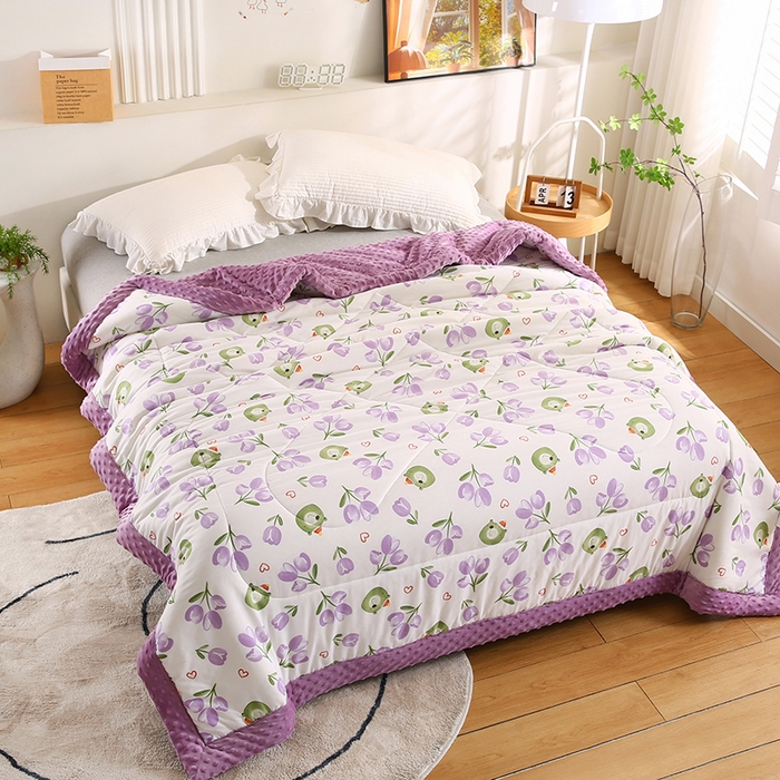 91家纺网 家纺一手货源 找家纺 欧朵 2025新款A类水洗棉豆豆绒被子冬被大豆被芯春秋被冬被 幼儿园 学生宿舍 四季被空调被子幽香私语