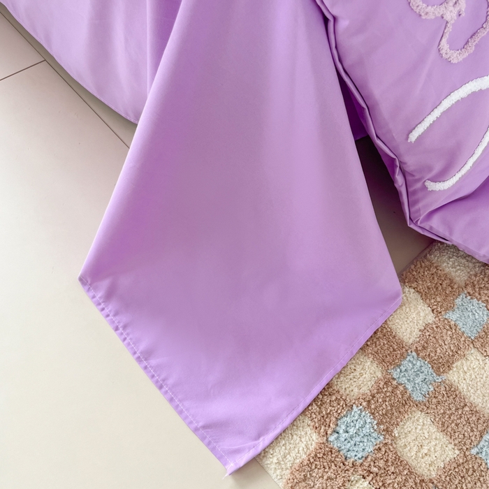 91家纺网 家纺一手货源 找家纺 言熙居家纺 2024新款加厚磨毛110克亲肤棉四件套 炫丽紫