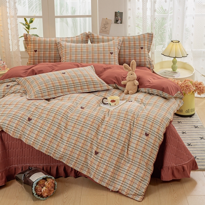 91家纺网 家纺一手货源 找家纺 梦莱斯 2024新款A类提花针织棉床盖四件套 格调