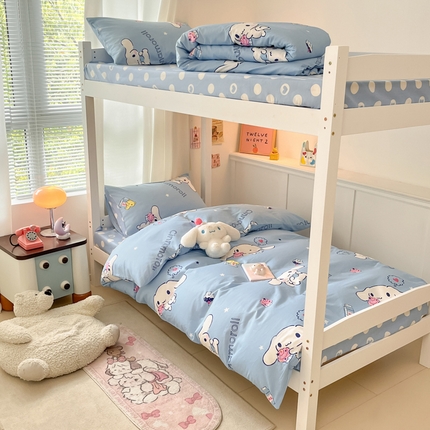 2024新款三丽鸥授权全棉少女印花系列学生三件套四件套 棉三丽鸥-牛奶玉桂狗