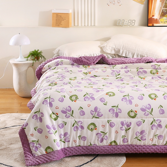 91家纺网 家纺一手货源 找家纺 欧朵 2025新款A类水洗棉豆豆绒被子冬被大豆被芯春秋被冬被 幼儿园 学生宿舍 四季被空调被子幽香私语