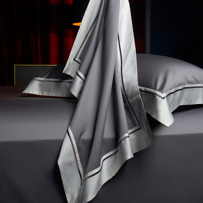 91家纺网 家纺一手货源 找家纺 缔缦 2024新款定织新布种S120高支高密长绒棉四件套全棉四件套黛安娜 时尚灰