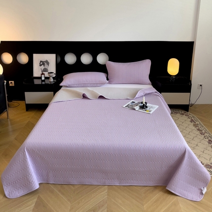 91家纺网 家纺一手货源 找家纺 （总）2025新款纯棉素色大床款夹棉床笠床盖--床盖