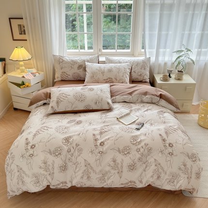 优彩 2025新款全棉加厚磨毛四件套 芳草集