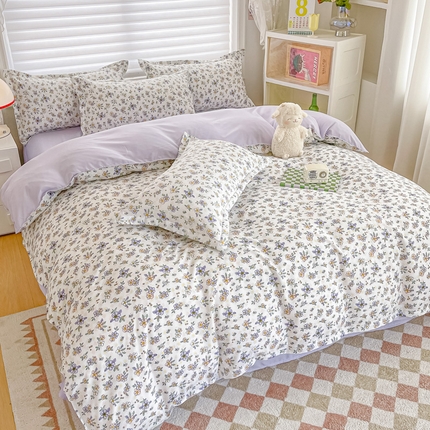 楠沐家纺 2025年新款亲肤水洗棉芦荟棉磨毛单被套（第二批） 紫薰
