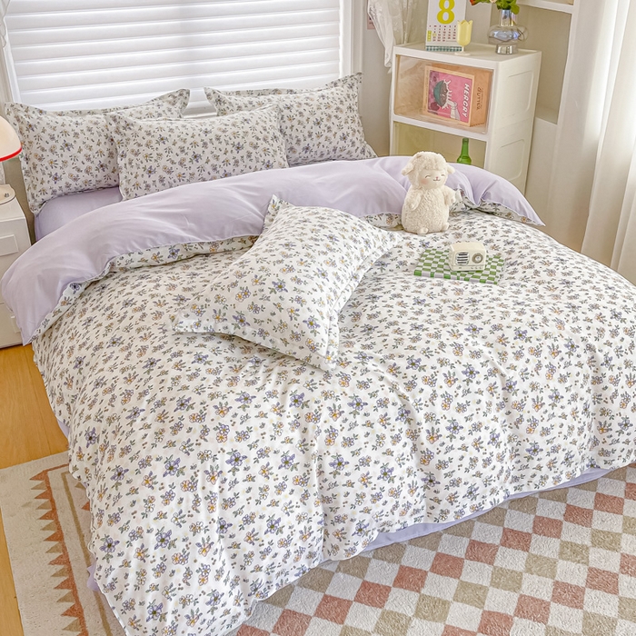 91家纺网 家纺一手货源 找家纺 楠沐家纺 2025年新款亲肤水洗棉芦荟棉磨毛单被套（第二批） 紫薰