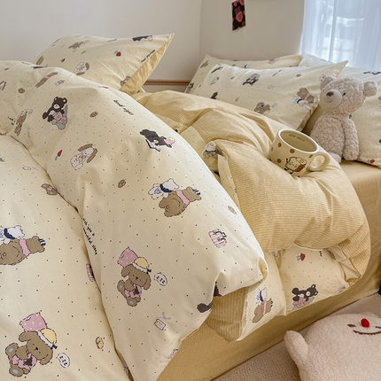 桃子家居 2024新款纯棉小清新卡通少女13372系列四件套 棉-美梦园