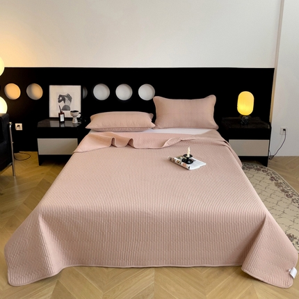 91家纺网 家纺一手货源 找家纺 （总）2025新款纯棉素色大床款夹棉床笠床盖--床盖