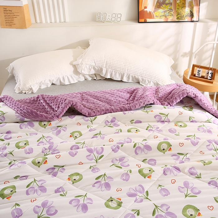 91家纺网 家纺一手货源 找家纺 欧朵 2025新款A类水洗棉豆豆绒被子冬被大豆被芯春秋被冬被 幼儿园 学生宿舍 四季被空调被子幽香私语