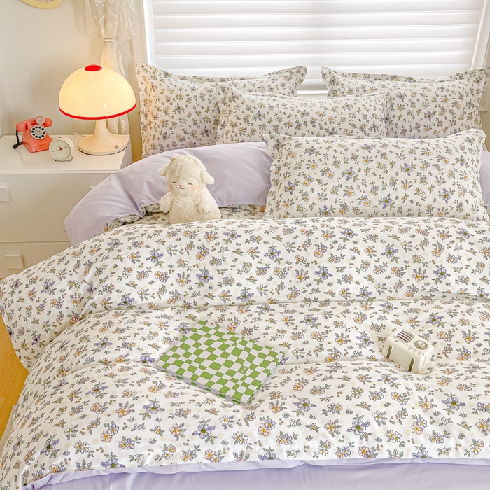 91家纺网 家纺一手货源 找家纺 楠沐家纺 2025年新款亲肤水洗棉芦荟棉磨毛单被套（第二批） 紫薰