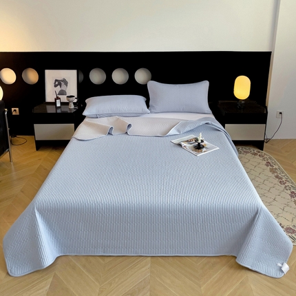 91家纺网 家纺一手货源 找家纺 （总）2025新款纯棉素色大床款夹棉床笠床盖--床盖