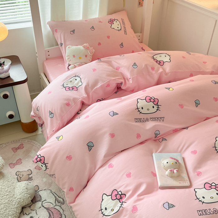 91家纺网 家纺一手货源 找家纺 （总）2024新款三丽鸥授权全棉少女印花系列学生三件套四件套