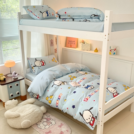 2024新款三丽鸥授权全棉少女印花系列学生三件套四件套 棉三丽鸥-活力帕恰狗