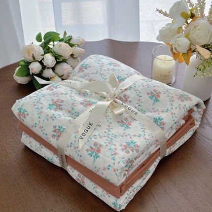 91家纺网 家纺一手货源 找家纺 （总）2025新款全棉A类小清新双层纱套件---系列三