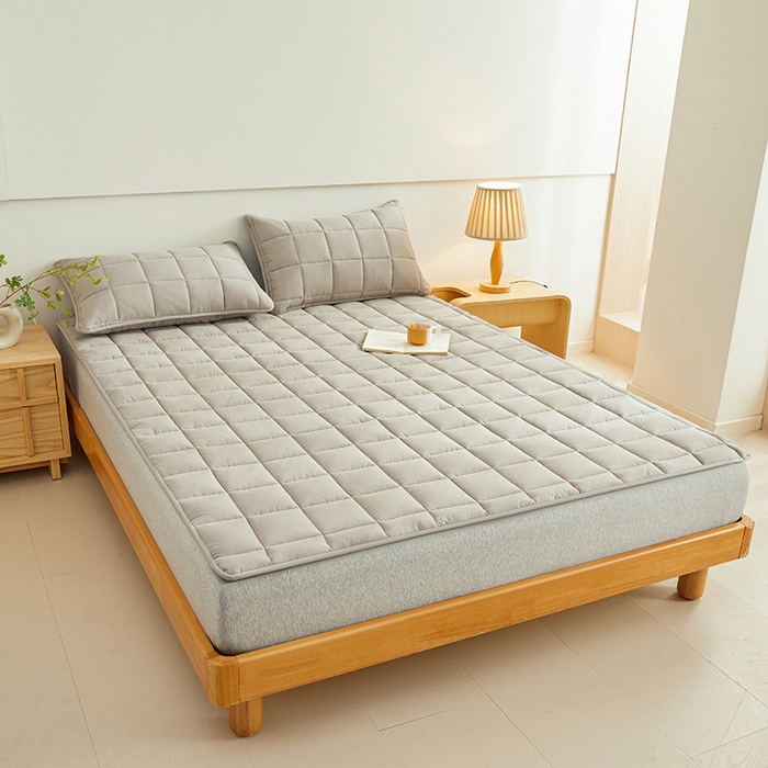 91家纺网 家纺一手货源 找家纺 3C 2024新款亲肤全棉加厚双面床护垫 星灰