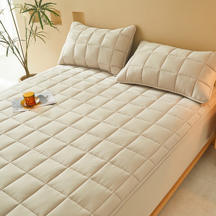 91家纺网 家纺一手货源 找家纺 3C 2024新款柔软亲肤全棉双面床笠 卡其