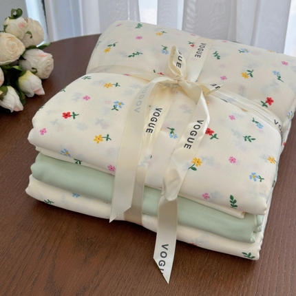 91家纺网 家纺一手货源 找家纺 （总）黛馨 2025新款A类小清新双层纱四件套（实拍）