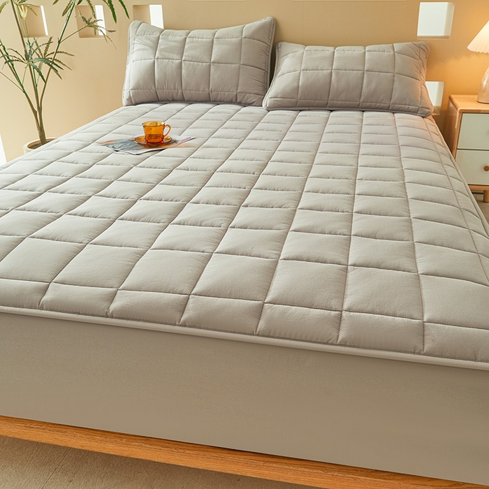 91家纺网 家纺一手货源 找家纺 3C 2024新款柔软亲肤全棉双面床笠 星灰