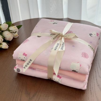 91家纺网 家纺一手货源 找家纺 （总）黛馨 2025新款A类小清新双层纱四件套（实拍）