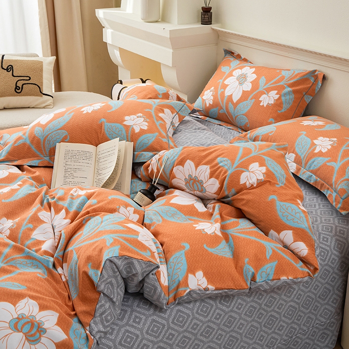 91家纺网 家纺一手货源 找家纺 橙艺家居 2024新款全棉超柔生态磨毛四件套全棉四件套纯棉四件套 克洛尼