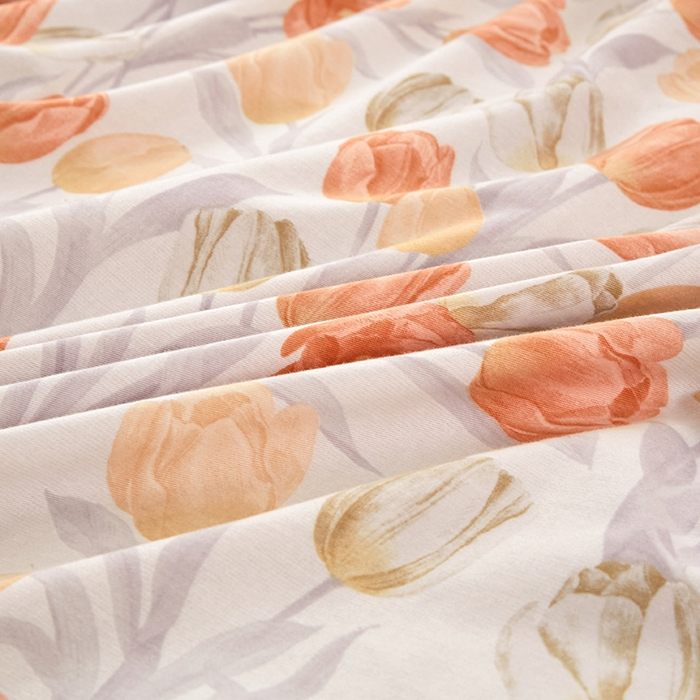 91家纺网 家纺一手货源 找家纺 橙艺家居 2024新款全棉超柔生态磨毛四件套全棉四件套纯棉四件套 盛世颜-桔