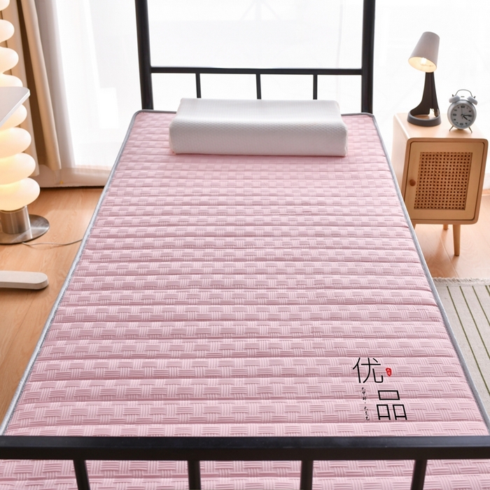 91家纺网 家纺一手货源 找家纺 顺发床垫 2025新款A类华夫格天然乳胶记忆海绵床垫学生款图 华夫格-粉色