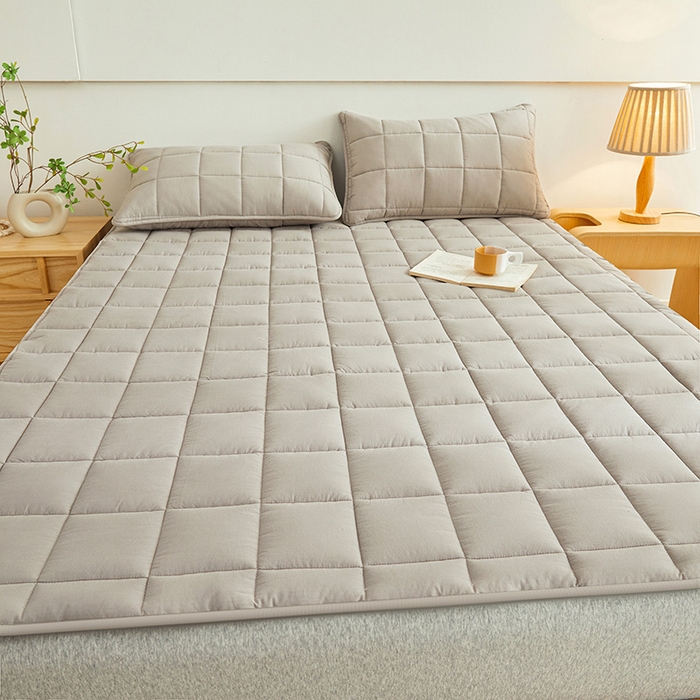 91家纺网 家纺一手货源 找家纺 3C 2024新款亲肤全棉加厚双面床护垫 星灰