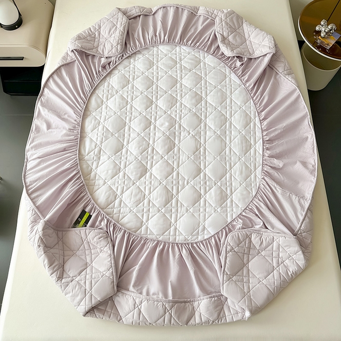 91家纺网 家纺一手货源 找家纺 3C 2024新款A类全棉水洗棉棉花床笠 优雅紫-