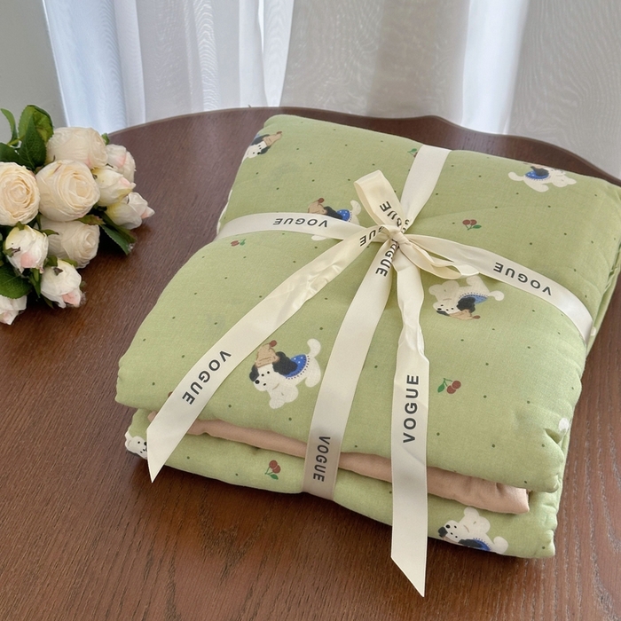 91家纺网 家纺一手货源 找家纺 （总）黛馨 2025新款A类小清新双层纱四件套（实拍）