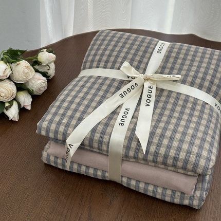 91家纺网 家纺一手货源 找家纺 （总）黛馨 2025新款A类小清新双层纱四件套（实拍）