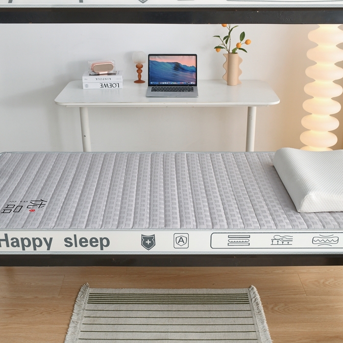 91家纺网 家纺一手货源 找家纺 顺发床垫 2025新款A类华夫格天然乳胶记忆海绵床垫学生款图 华夫格-灰