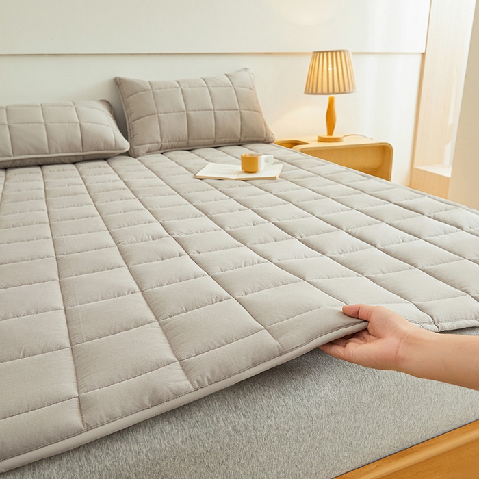 91家纺网 家纺一手货源 找家纺 3C 2024新款亲肤全棉加厚双面床护垫 星灰