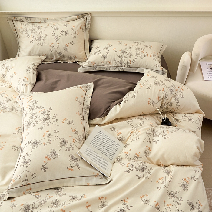 91家纺网 家纺一手货源 找家纺 橙艺家居 2024新款全棉超柔生态磨毛四件套全棉四件套纯棉四件套 紫蕾