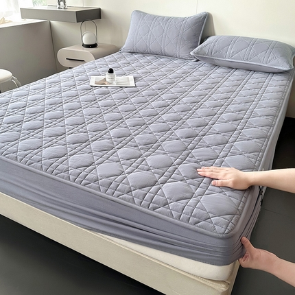 3C 2024新款A类全棉水洗棉棉花床笠 牛仔蓝-