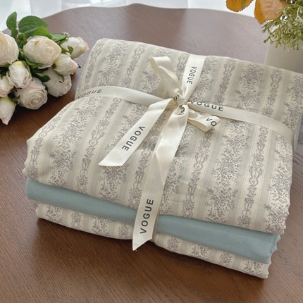 91家纺网 家纺一手货源 找家纺 （总）黛馨 2025新款A类小清新双层纱四件套（实拍）