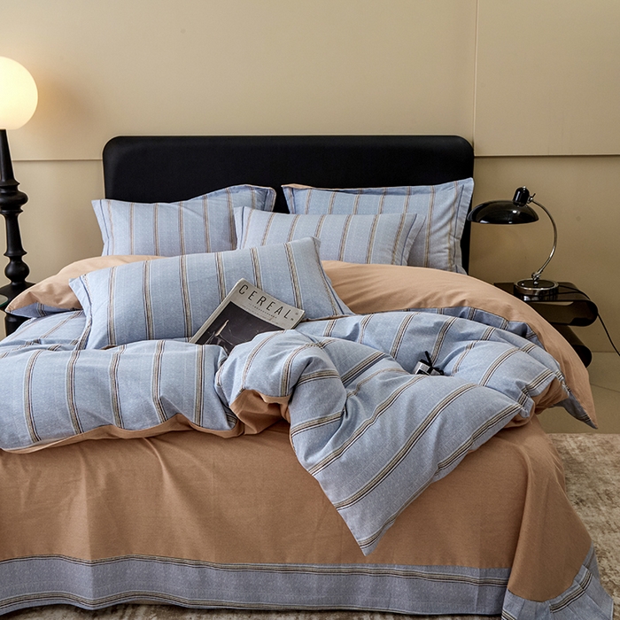 91家纺网 家纺一手货源 找家纺 橙艺家居 2024新款全棉超柔生态磨毛四件套全棉四件套纯棉四件套 妆海-兰