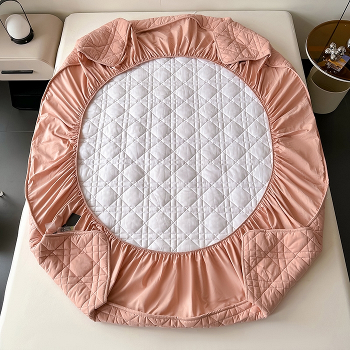 91家纺网 家纺一手货源 找家纺 3C 2024新款A类全棉水洗棉棉花床笠 柔密粉-