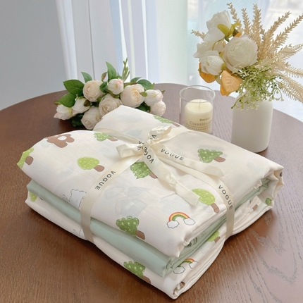 91家纺网 家纺一手货源 找家纺 （总）黛馨 2025新款A类小清新双层纱四件套---系列二