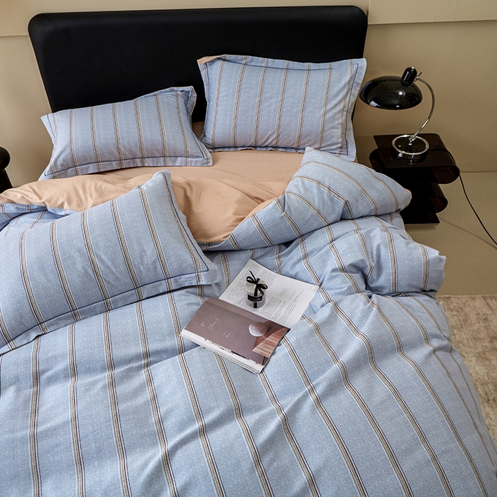 91家纺网 家纺一手货源 找家纺 橙艺家居 2024新款全棉超柔生态磨毛四件套全棉四件套纯棉四件套 妆海-兰