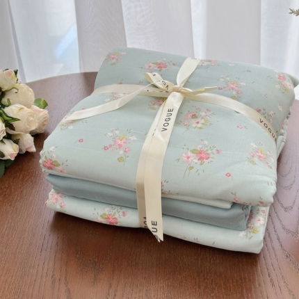 91家纺网 家纺一手货源 找家纺 （总）黛馨 2025新款A类小清新双层纱四件套（实拍）