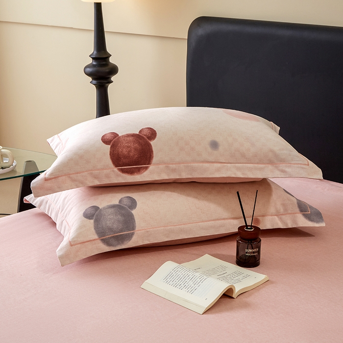 91家纺网 家纺一手货源 找家纺 橙艺家居 2024新款全棉超柔生态磨毛四件套全棉四件套纯棉四件套 妙妙屋-粉