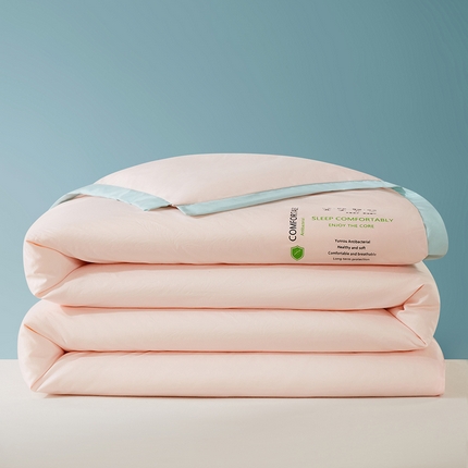 91家纺网 家纺一手货源 找家纺 2024新款轻盈贴身胶印大豆夏被空调被-段角边 芭比玉