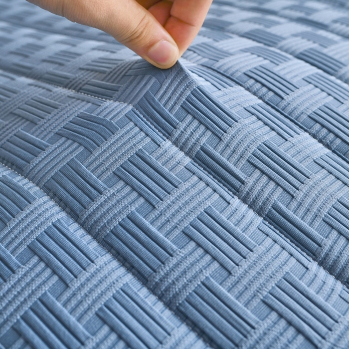 91家纺网 家纺一手货源 找家纺 顺发床垫 2025新款A类华夫格天然乳胶记忆海绵床垫学生款图 华夫格-蓝色