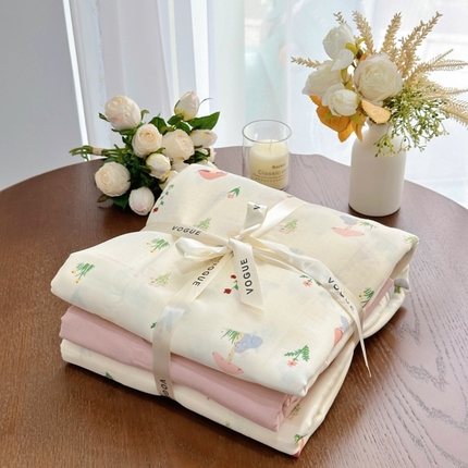 91家纺网 家纺一手货源 找家纺 （总）黛馨 2025新款A类小清新双层纱四件套---系列二