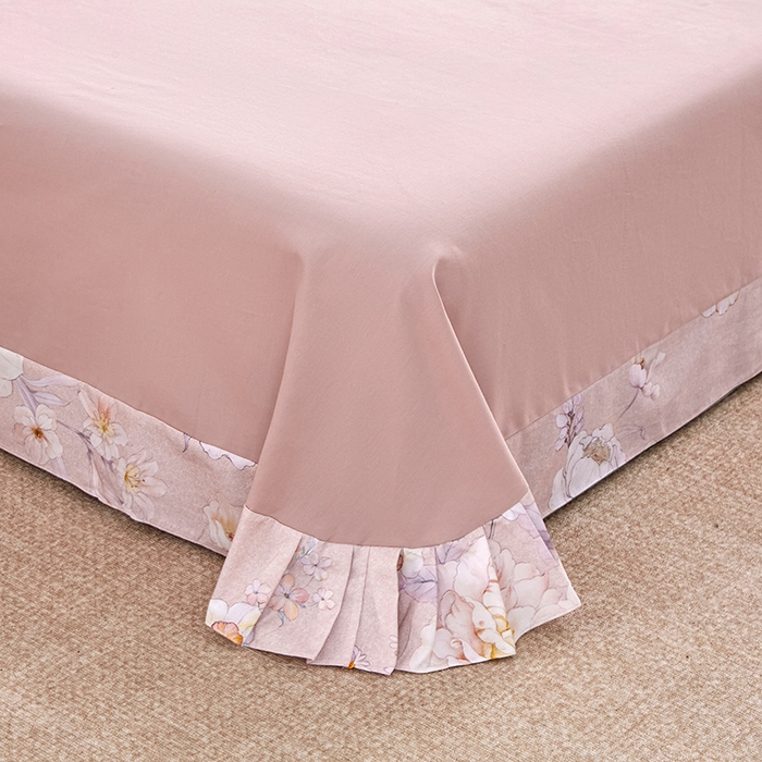 91家纺网 家纺一手货源 找家纺 橙艺家居 2024新款全棉超柔生态磨毛四件套全棉四件套纯棉四件套 回眸一笑-粉